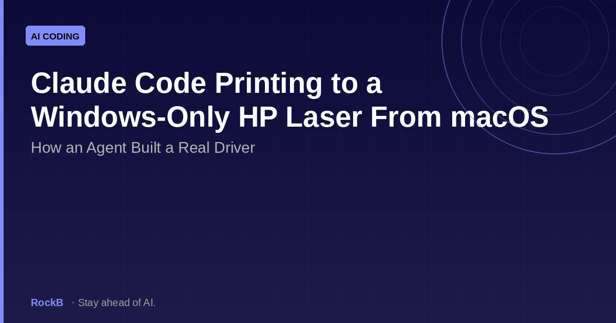 Claude Code printing to a Windows-only HP Laser 1008a from macOS: agent hardware case study