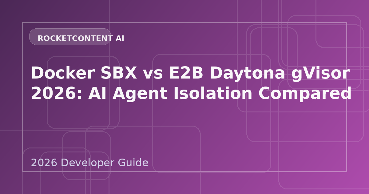Docker SBX vs E2B Daytona gVisor 2026