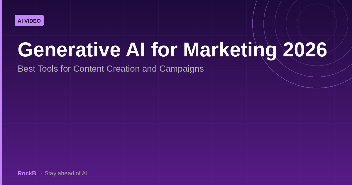 Generative AI for Marketing 2026: Best Tools for Content Creation and Campaigns