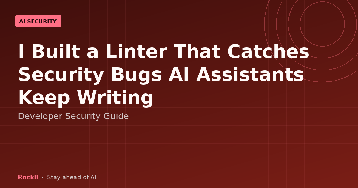 I Built a Linter That Catches Security Bugs AI Assistants Keep Writing