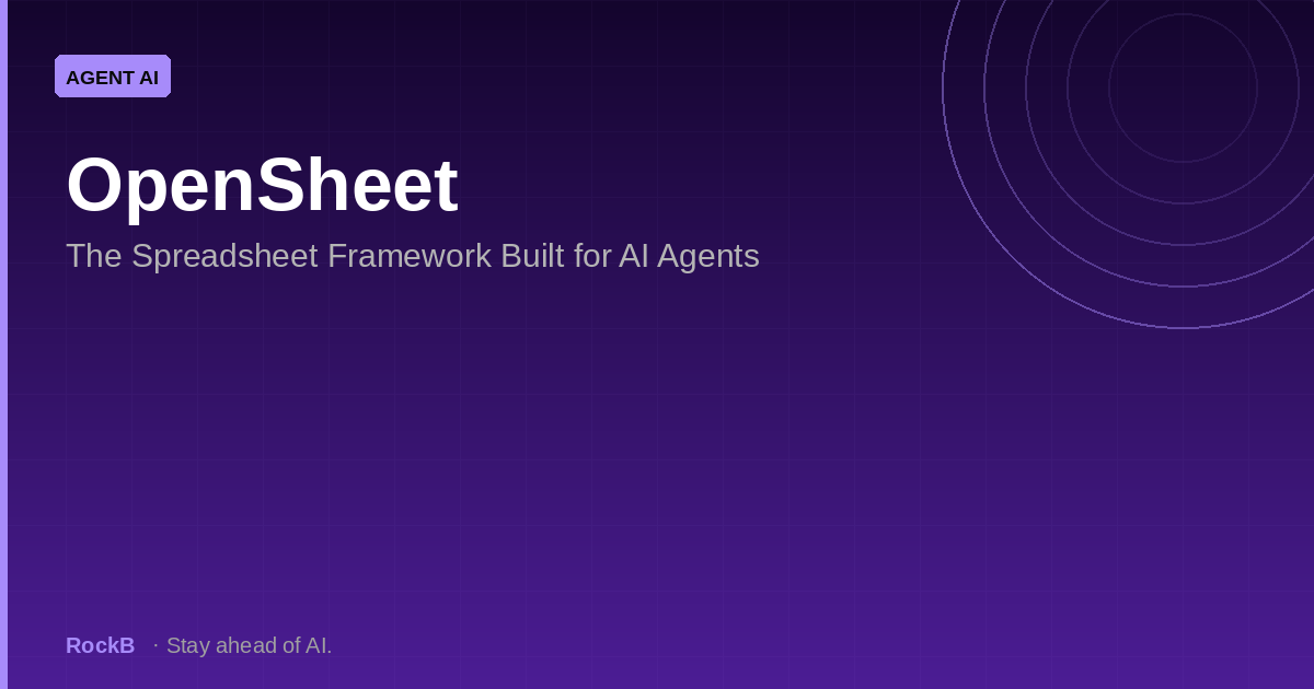 OpenSheet: The Spreadsheet Framework Built for AI Agents