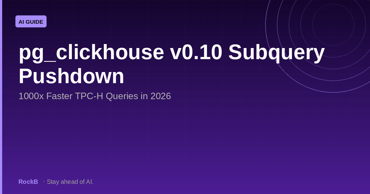 pg_clickhouse v0.10 Subquery Pushdown: 1000x Faster TPC-H Queries