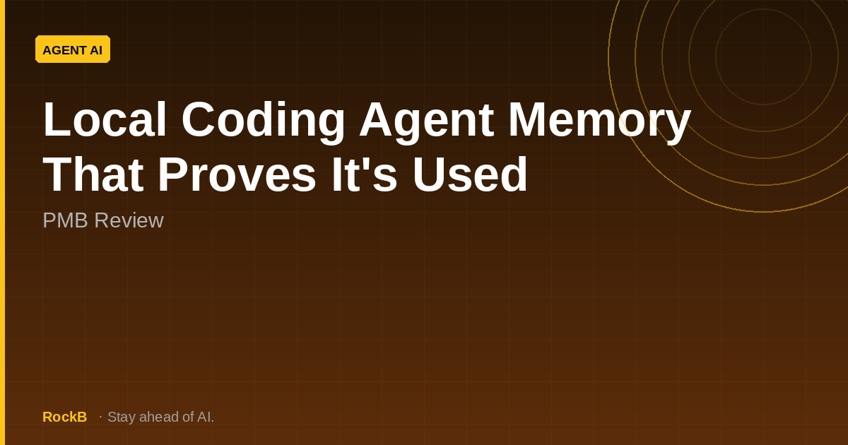 PMB: Local Memory for Coding Agents That Proves It's Used