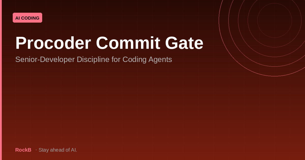 Procoder commit gate: senior-developer discipline for coding agents
