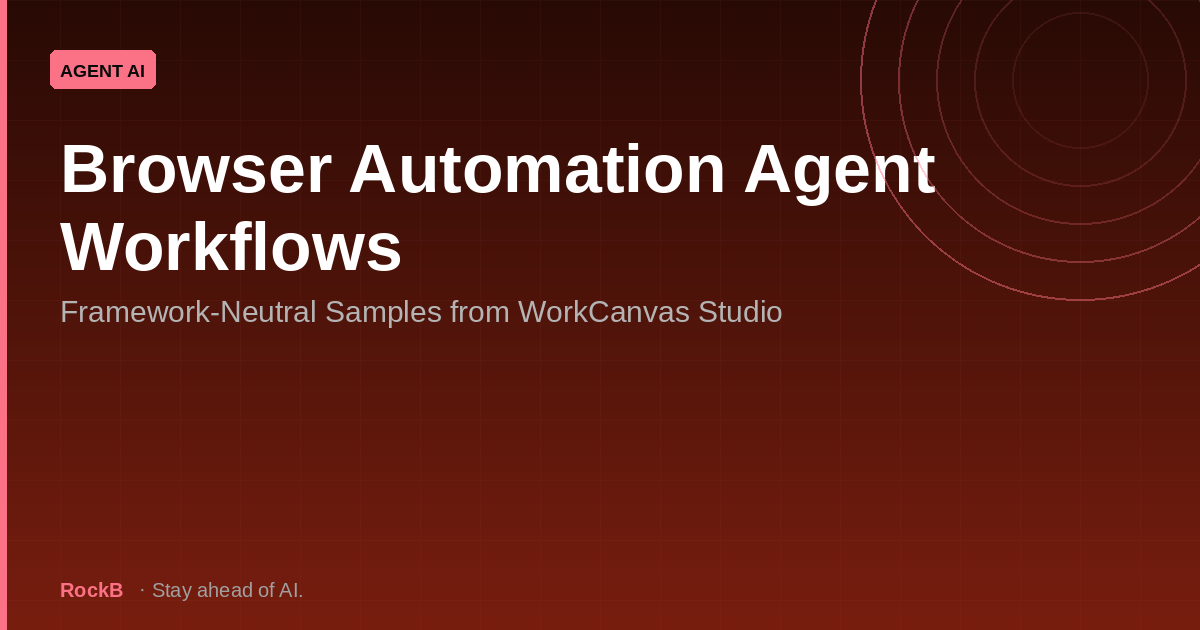 WorkCanvas Studio: Framework-Neutral Browser Automation Workflow Samples for AI Agents